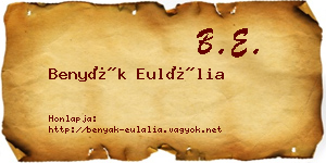 Benyák Eulália névjegykártya